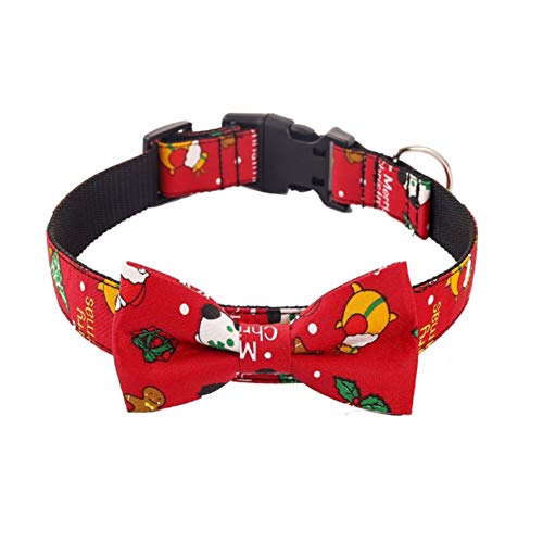 FEimaX Collier pour Chien de Noël avec Nœud Papillon, Réglable et Durable, Chiot Colliers Classique en Coton et Nylon pour Chiens de Taille Petite Moyenne et Grande Cover