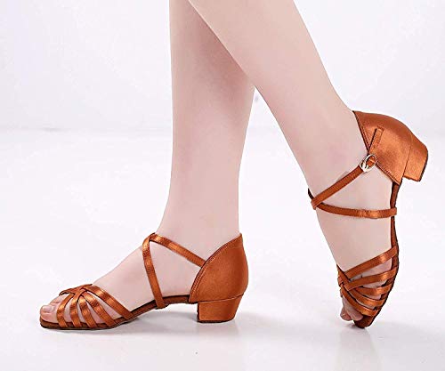 Missfiona Girls Knitted Straps Latin Dance Shoes Soft-Sole Ballroom Dancing Sandals thumb #6