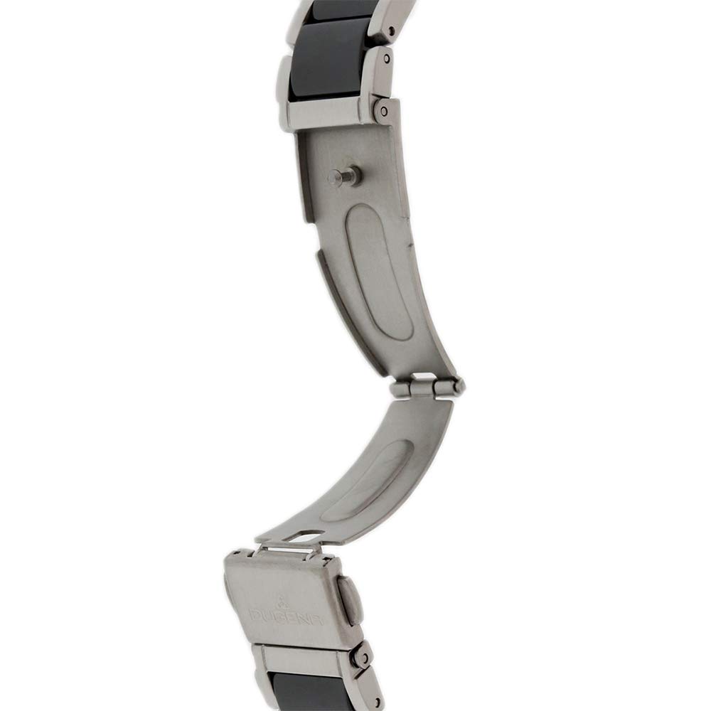 Dugena Damen-Armbanduhr 4461007 Ceramic Solar, Quarz, Solarbetrieb, schwarzes Zifferblatt, Keramik-Edelstahlgehäuse, Mineralglas, Keramik-Edelstahlarmband, Drückerfaltschließe, 5 bar
