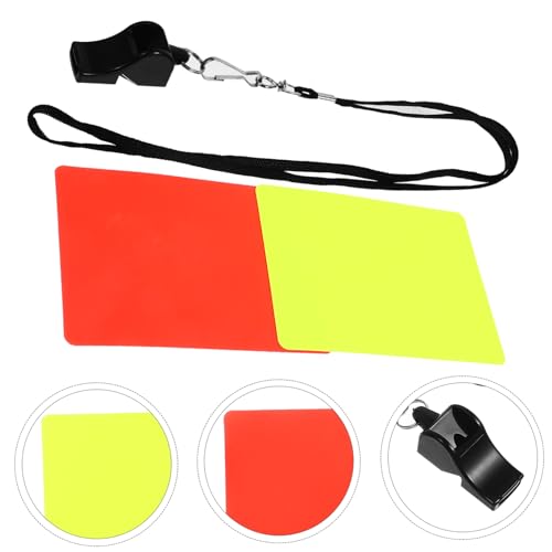 Kit Silbato Electrónico para Árbitro Fútbol Rojo y Amarillo miniatura 2