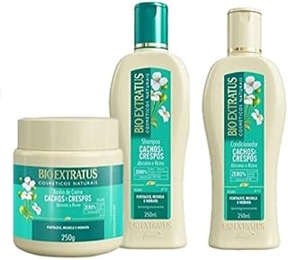 Kit Cachos E Crespo Modela Hidrata Bio Extratus 3-produtos 250ml
