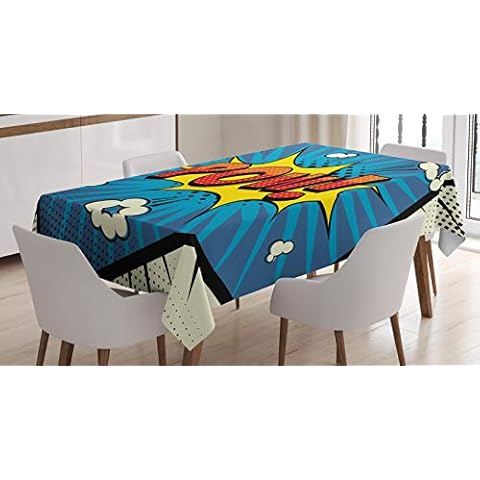 ABAKUHAUS Vintage Amarillo Azul Mantele Cover