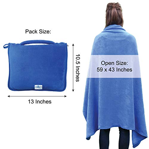 Mpn’s Travel Throw Blanket Compact Lightweight Portable Plush Coral Fleece With Zippered Carry Pouch Perfect Size 43 X 59 Use As Soft Lumbar Support Pillow Travel Pillow Free Eye Mask And Ear Plugs #TOP4