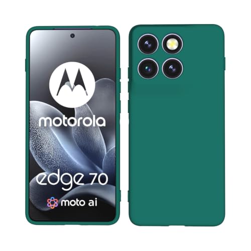 Image of FIRST MART Matte Silicone Back Cover for Motorola Edge 70 - Green