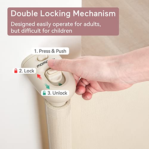 Momcozy Retractable Baby Gate, 33" Tall, Extends Up To 55" Wide, Child Safety Baby Gates For Stairs, Doorways, Hallways, Indoor, Outdoor #TOP1