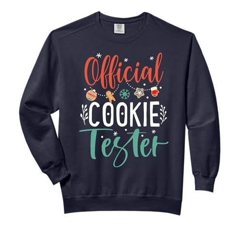Official Cookie Tester Funny Christmas Couples Matching Comfort Colors Adult Sweatshirt
