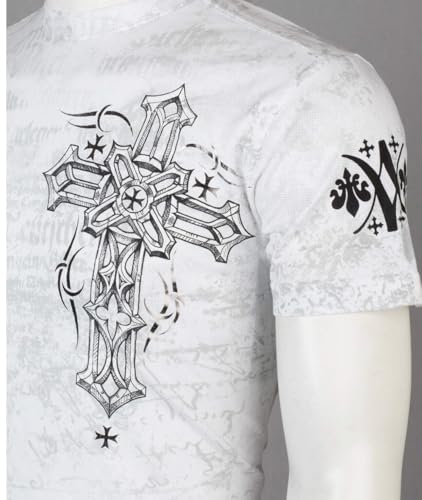 Archaic by Affliction Men's T-Shirt Spike Wings Navy