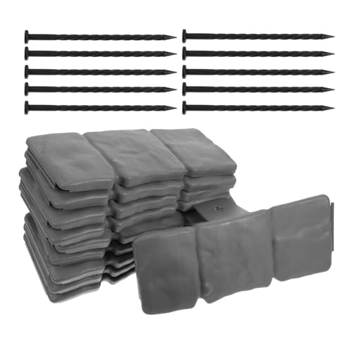 Sosoport Bordatura Per Prato Confezione Da 10 Bordatura in Plastica Per Esterni Aspetto Pietra Facile Da Installare Per Uso Esterno