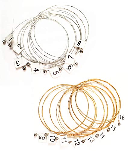 Sets of 16 Lyre Harp Strings Replacement Metal String for Lyre Harp