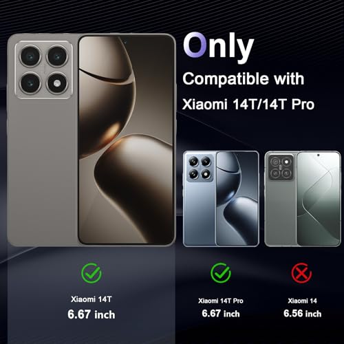 Image of Case for Xiaomi 14T /Xiaomi 14T Pro 5G, Military Grade Drop Protection Phone Case, Yellowing Resistant, Anti-Scratch Hard PC Back, Shockproof Hard Ultra-Thin Protective Cover, Clear