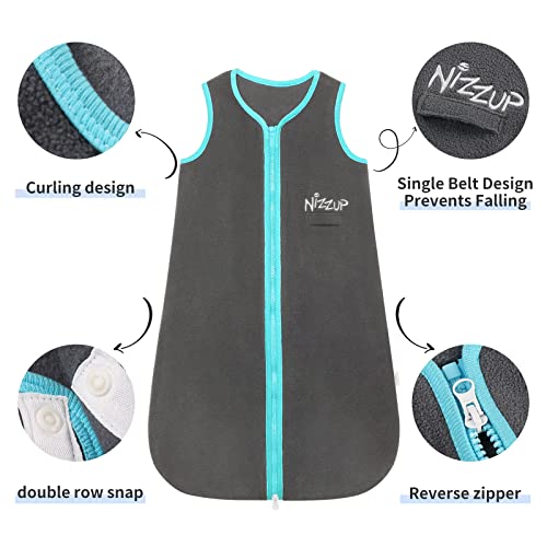 Nizzup Unisex Baby Wearable Blanket, Baby Sleeping Bag For Toddler-Soft Warm Comfortable Design Single Belt For Pacifier Clips(Grey-L) #TOP2