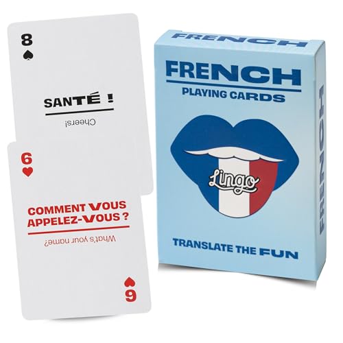 Baraja de Cartas Póker para Aprender Francés 52 Cartas
