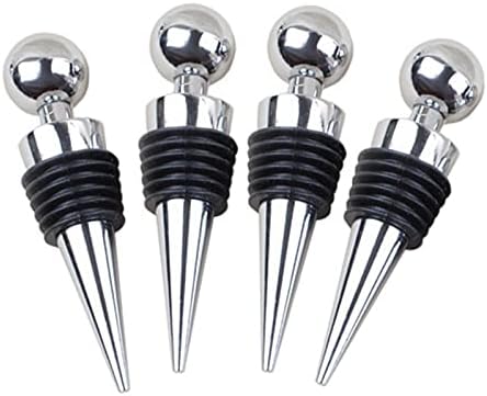 Wine Stopper Bottle Stopper - Wine Saver, Reusable Wine Corks For Beverage, 4-Pack Silicone Wine Stopper For Gifts, Bar, Holiday Party, Wedding