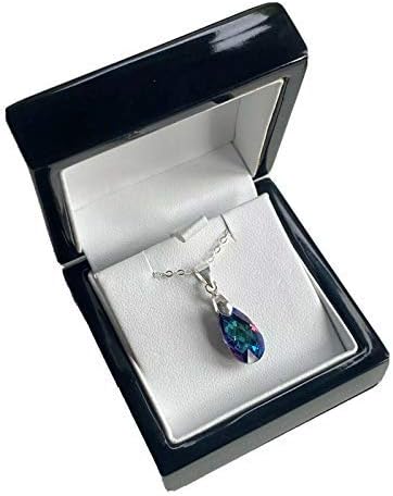 White gold finish Turquoise Mystical Pear cut pendant necklace for women Birthday New Year Valentine's Day Gift for Mum Wife Sister Girlfriend-Come with Gift Box - Image 5