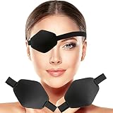 AMZVIO 2 PCS Eye Patches for Adults,Adjustable Eye Patch Medical for Left Right eye, Black Eyepatch