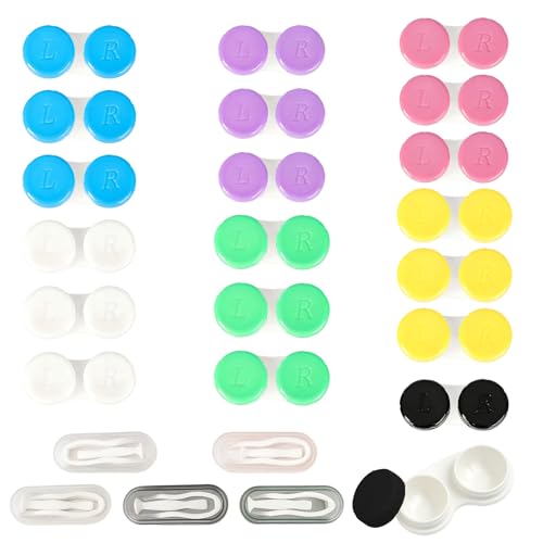 ZVBRSKM 25 unidades para lentes de contacto con ayuda de inserción, funda para lentes de contacto, ideal para viajes y uso diario, accesorios para lentes de contacto