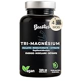 Tri Magnésium 1500mg Haute Absorption   Bisglycinate + Citrate + Malate de Magnésium + Vitamine B6, B12, Zinc   Récupération Musculaire, Fonction Musculaire & Énergie   120 Gélules Vegan   BOOSTIES