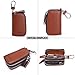 Contacts-Genuine Leather Car Key Keychain Holder Metal Hook and Keyring Zipper