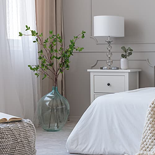 Whonline 43.3Inch Artificial Greenery Stems, 2Pcs Artificial Greenery Faux Branches For Vase Filler, Faux Ficus Twig With Green Eucalyptus Leaves For Home Office Decor #TOP4