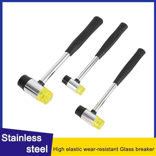 Mazo de goma, martillo elástico de cabeza redonda, herramienta multifuncional desmontable de doble extremo para carpintería y azulejos