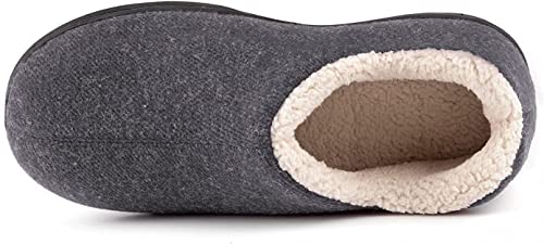 Ultraideas Women's Cozy Memory Foam Loafer Slippers With Warm Fleece Lining, Ladies Closed Back House Shoes With Non-Slip Indoor Outdoor Rubber Sole（Grey，Size 8） #TOP1