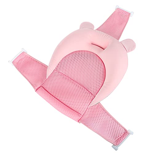 Image of Baby Flotation Bath Cushion Infant Bath Seat Support Net Newborn Bathtub Mesh Pad with Pillow Baby Shower Lie Seat Toddler Bathing Shower Breathable Mat for 0-24 Months