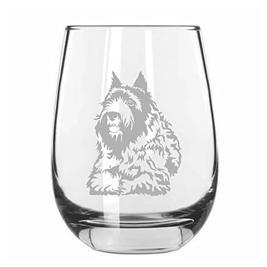 Bouvier Des Flandres Dog Personalized Custom Etched 15.25oz Stemless Wine Glass