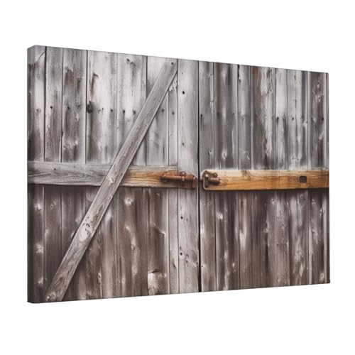 Toile porte de grange en bois YoupO avec impression haute définition artistique pour séjour