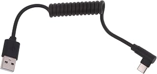 USB C Cable Fast Charging, 60W Coiled to Type Cord for Car, Coiled Charging Data Cord to