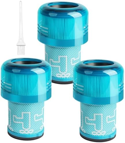 Waitley Filter für Dyson V12, 3 Stück HEPA-Filter, Ersatz 971517-01 | Für dyson v12 filter，Detect Slim Absolute Extra/Total Clean/Fluffy; 3 waschbare Filter mit Reinigungsbürste