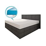SONDERAKTION bellvita silverline Wasserbett BOXSPRING-Optik inkl. Lieferung & Aufbau durch Fachpersonal, 180cm x 200cm (Feinstoff anthrazit)
