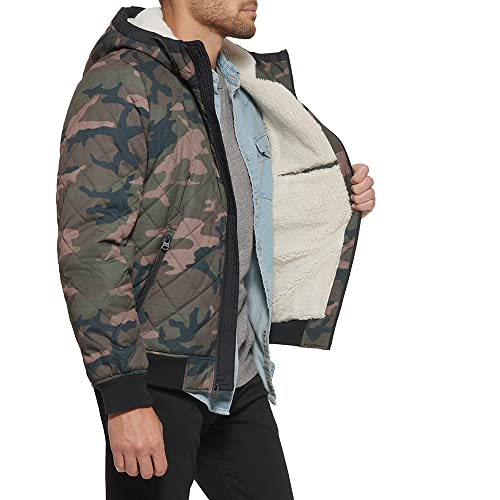 Image of LEVI'S Men's Levi's Men's Diamond Quilted Sherpa Lined Bomber Jacket