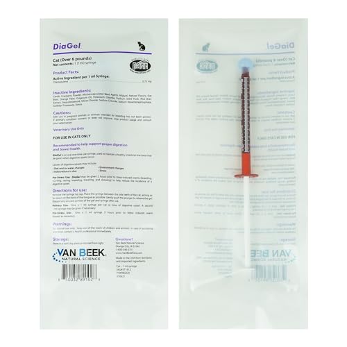 DiaGel for Cats - Orally Administered Gel for Occasional Loose Stools and Digestive Upset - Natural Pet Products - Van Beek Natural Science