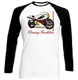  TEESANDENGINES Men\'s Yamaha Racing Kenny Roberts Inspired Black Long Sleeved T-Shirt Size XXLarge