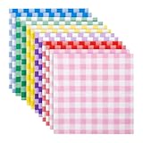 GSHLLO Cocktail-Servietten, quadratisch, kariert, kariert, kariert, 12,5 x 12,5 cm, 120 Blatt