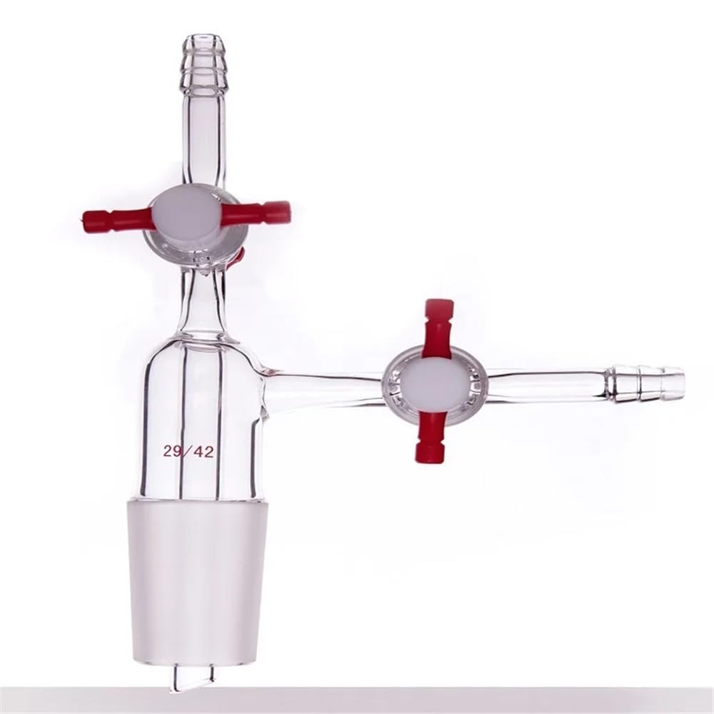 Adaptador de vidrio, Tamaños múltiples de la abertura válvula 2m m del adaptador A12 PTFE control flujo vacío vidrio borosilicato(A121922)