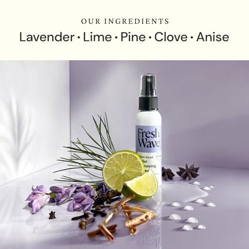 Image of Fresh Wave Odor Eliminator Room Spray, 2 oz Travel Size, 2-Pack, Lavender | Plant oil formula with lime, pine needle, and cedarwood, Neutralizes air and fabric odors, Non-hazardous, Pet-safe