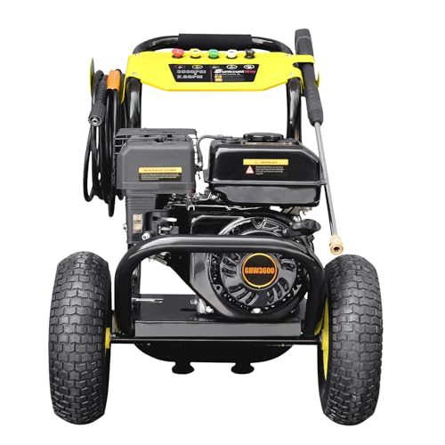 Surmountway Gas Pressure Washer 3600 PSI 2.6 GPM, Gas Powered Power Washer 212cc 7.0 HP Engine with 25FT Hose & 5 Nozzles, Spray Gun with Wand for Cars Fences Patios Driveways Homes Garden