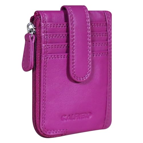 Image of Calfnero Genuine Leather Card Holder & Key Case for Men & Women | Slim Wallet with Zipper Pocket, Card Slots & Key Chain | Compact Travel Organizer