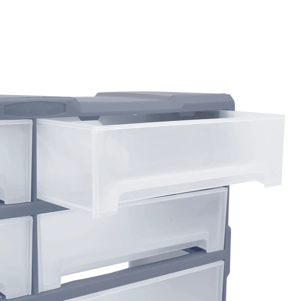Wielofunkcyjny organizer do szuflad z 8 dużymi szufladami, 52 x 16 x 37 cm, tworzywo sztuczne PP do przechowywania narzędzi, skrzynka asortymentowa do warsztatu, garażu, piwnicy, wytrzymały i