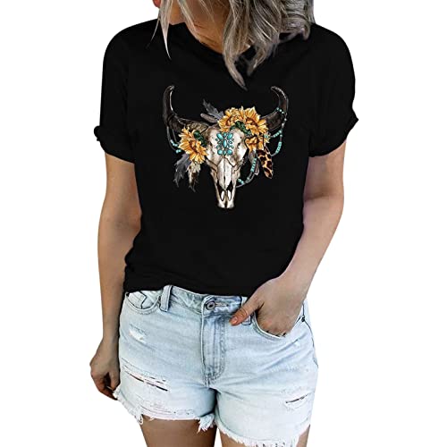 Camisas da moda para mulheres tops femininos da moda blusa manga curta asteca ocidental casual jeans