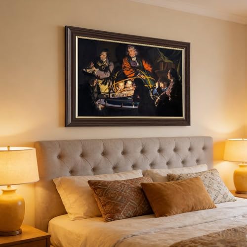 Impression sur toile d'un philosophe conférant sur l'Orrery de Joseph Wright
