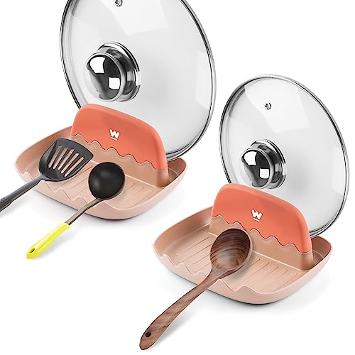 2-Pack Spoon Rest with Lid Holder (Pink)