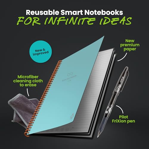 Rocketbook New Core Reusable Spiral Notebook, Letter Size 8.5x11, Teal - Lined Pages, App-Connected, Erasable, Durable Cover, Ideal for School, Work, and Creative Projects - Image 4