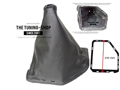 The Tuning-Shop Ltd Gear Stick Gaiter with Plastic Frame Black Leather 190mm