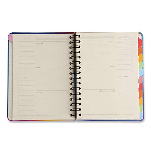 Planner Wire-o Tropical Fauna, Cicero, 3595, Multicolorido, Mensal e Semanal, 75 Folhas, Papel Pólen