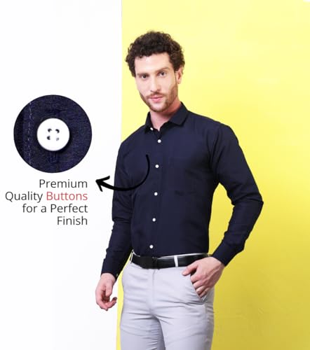 Image of CONTRARY Men's Pure Cotton Solid Stylish Casual & Formal Wear Shirt | Stylish Regular Fit Full Sleeve Comfortable Office Party Trendy Shirt - Multi Color
