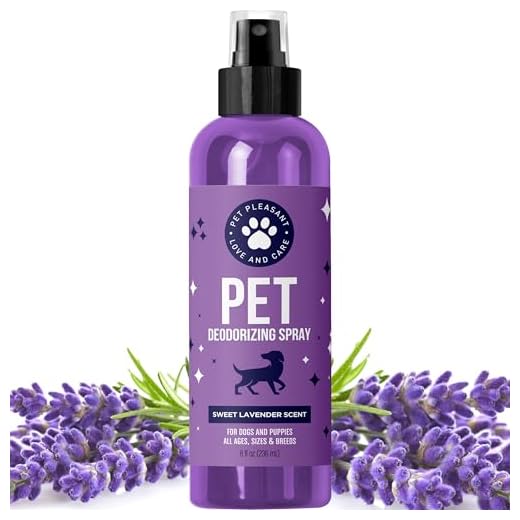 Lavender Oil Dog Deodorizing Spray - Dog Spray for Smelly Dogs and Puppies and Dog Calming Spray with Lavender Essential Oil - Lightly Scented Dog Deodorizer for Smelly Dogs and Dog Essentials