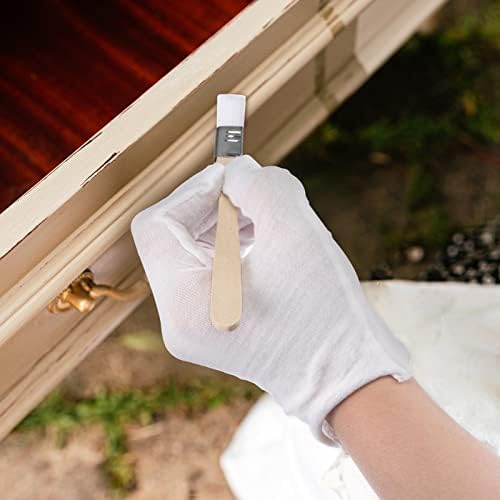 sourcing map 0.5" Width Small Paint Brush Nylon Bristle with Wood Handle Painting Tool for Wall, Door, Cabinets, Furniture, Fences, White 6Pcs