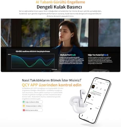 QCY HT10 Ailybuds Pro Plus Adaptif Anc Hi-res Ldac Aı 6 Mikrofon Bluetooth 5.3 Kablosuz Kulaklık Mor - Görsel 6